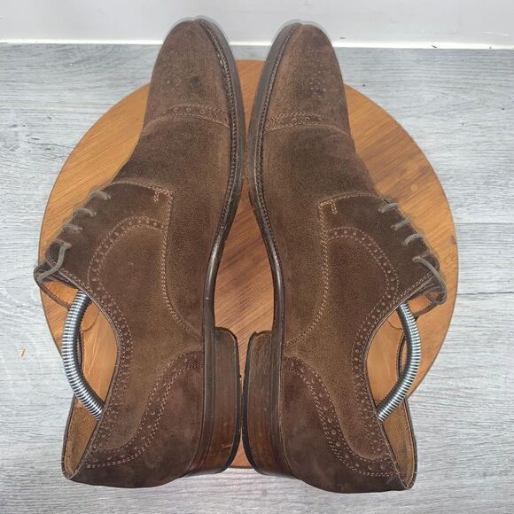 MAGNANNI 13739 Men's 13 M Medallion Cowhide Cap Toe Leather Brown Dress Shoes - Picture 8 of 11